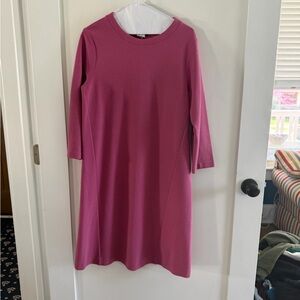 Boden Pink Knit Shift Dress 3/4 Sleeve Classic Casual Chic Size 8L